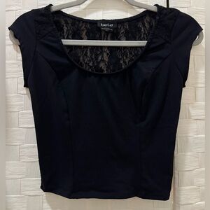 Bebe Black Lace Crop Top